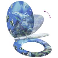 Zachte sluit toiletbril Blauw 44 x 38 cm MDF-plaat 9