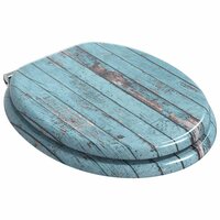 Zachte sluit toiletbril Blauw 44 x 38 cm MDF-plaat 2