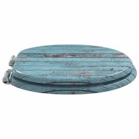 Zachte sluit toiletbril Blauw 44 x 38 cm MDF-plaat 3