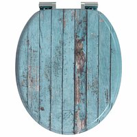 Zachte sluit toiletbril Blauw 44 x 38 cm MDF-plaat 4