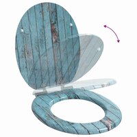 Zachte sluit toiletbril Blauw 44 x 38 cm MDF-plaat 9