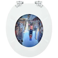 Zachte sluit toiletbril Multikleur 44 x 38 cm MDF-plaat 8