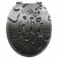 Zachte sluit toiletbril Grijs 44 x 38 cm MDF-plaat 4