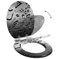 Zachte sluit toiletbril Grijs 44 x 38 cm MDF-plaat 9