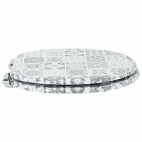 Zachte sluit toiletbril Blauw en Wit Porselein 44 x 38 cm 3