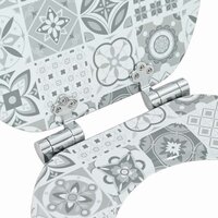 Zachte sluit toiletbril Blauw en Wit Porselein 44 x 38 cm 5