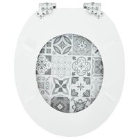 Zachte sluit toiletbril Blauw en Wit Porselein 44 x 38 cm 8