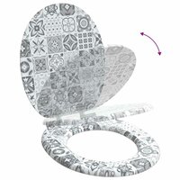 Zachte sluit toiletbril Blauw en Wit Porselein 44 x 38 cm 9