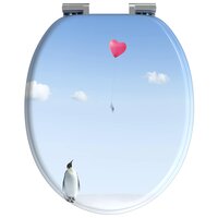 Zachte sluit toiletbril Blauw 44 x 38 cm MDF-plaat 4