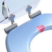 Zachte sluit toiletbril Blauw 44 x 38 cm MDF-plaat 5