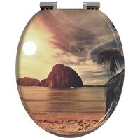 Zachte sluit toiletbril Oranje 44 x 38 cm MDF-plaat 4