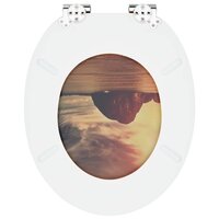 Zachte sluit toiletbril Oranje 44 x 38 cm MDF-plaat 8