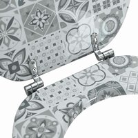 Zachte sluit toiletbril Grijs 44 x 38 cm MDF-plaat 5