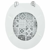 Zachte sluit toiletbril Grijs 44 x 38 cm MDF-plaat 8