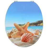 Zachte sluit toiletbril Lichtblauw 44 x 38 cm MDF-plaat 4