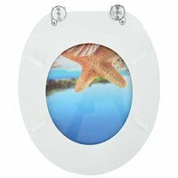 Zachte sluit toiletbril Lichtblauw 44 x 38 cm MDF-plaat 8
