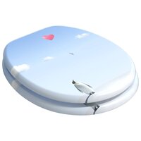 Zachte sluit toiletbril Blauw 44 x 38 cm MDF-plaat 2