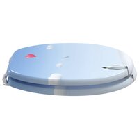 Zachte sluit toiletbril Blauw 44 x 38 cm MDF-plaat 3