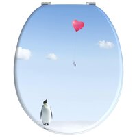 Zachte sluit toiletbril Blauw 44 x 38 cm MDF-plaat 4