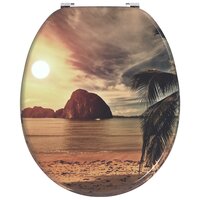 Zachte sluit toiletbril Oranje 44 x 38 cm MDF-plaat 4