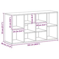 Schoenenbank 103x30x55 cm bewerkt hout gerookt eikenkleurig 8