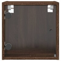 Nachtkastje met glazen deur 35x37x35 cm bruin eikenkleur 7