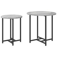 Bijzettafelset 2 pcs Grijs Sonoma en Zwart 2