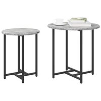 Bijzettafelset 2 pcs Grijs Sonoma en Zwart 3