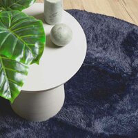 Hoogpolig vloerkleed NAVARRA 100x100 cm polyester marineblauw 8