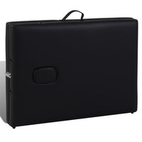 Inklapbare massagetafel 2 zones met houten frame (zwart) 5