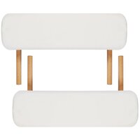 Inklapbare massagetafel 2 zones met houten frame (creme) 7