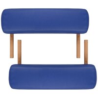 Inklapbare massagetafel 3 zones met houten frame (blauw) 6