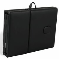 Inklapbare massagetafel 4 zones met houten frame (zwart) 8