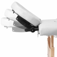 Inklapbare massagetafel 4 zones met houten frame (creme) 7