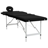 Massagetafel met 4 zones inklapbaar aluminum frame zwart 2