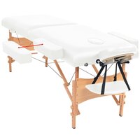 Massagetafel 10 cm dik 2 zones inklapbaar wit 6
