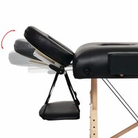 Massagetafel inklapbaar 2 zones 10 cm dik zwart 5