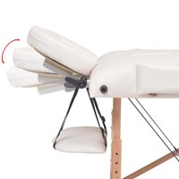 Massagetafel- en krukset inklapbaar 2 zones 10 cm dik wit 7