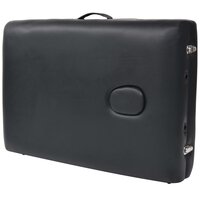 Massagetafel- en krukset inklapbaar 2 zones 10 cm dik zwart 8