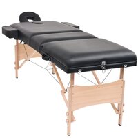 Massagetafel- en krukset inklapbaar 3 zones 10 cm dik wit 2