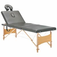 Massagetafel met 4 zones 186x68 cm houten frame antraciet 2