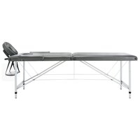 Massagetafel met 2 zones 186x68 cm aluminium frame antraciet 2