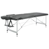 Massagetafel met 2 zones 186x68 cm aluminium frame antraciet 3