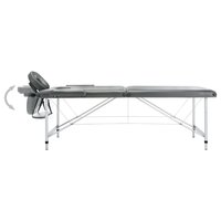 Massagetafel met 2 zones 186x68 cm aluminium frame antraciet 4