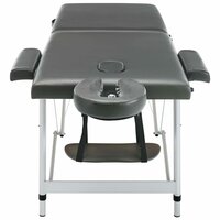 Massagetafel met 2 zones 186x68 cm aluminium frame antraciet 5