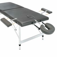 Massagetafel met 2 zones 186x68 cm aluminium frame antraciet 7