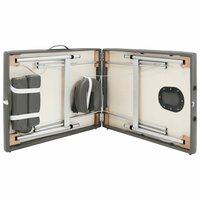 Massagetafel met 2 zones 186x68 cm aluminium frame antraciet 8