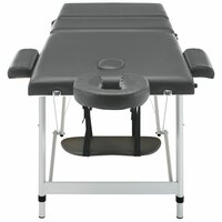 Massagetafel met 3 zones 186x68 cm aluminium frame antraciet 4