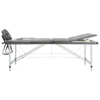 Massagetafel met 3 zones 186x68 cm aluminium frame antraciet 6