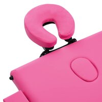 Massagetafel inklapbaar 3 zones hout roze 5